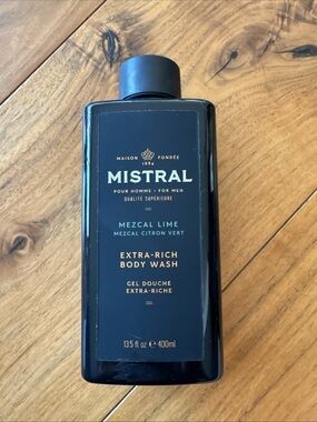New MISTRAL Men's Extra Rich Gel Body Wash Mezcal Lime 13.5 Fl. Oz